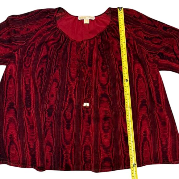 Michael Kors Red Long Sleeve Peasant Blouse Shirt Size Small - Picture 5 of 5